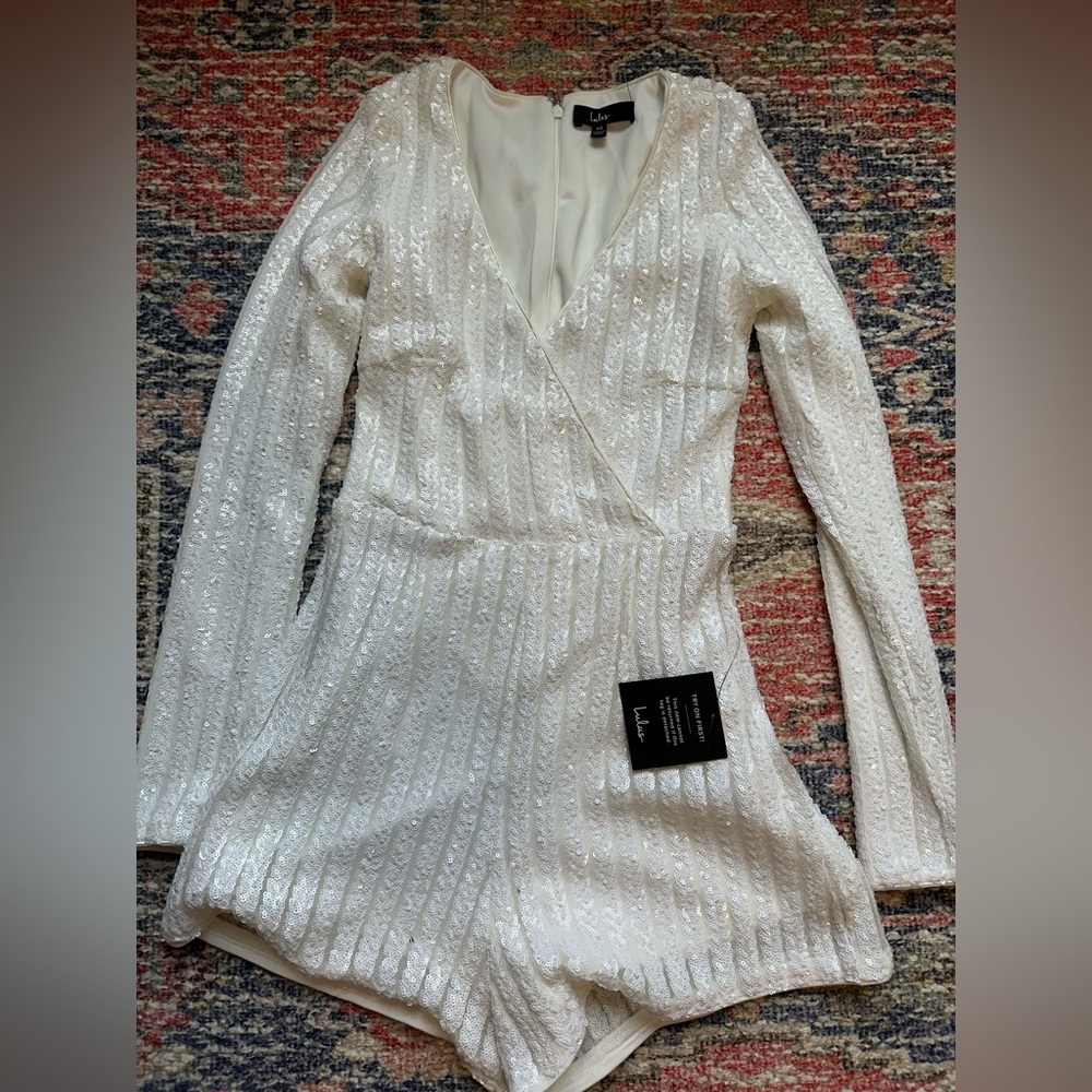 Lulus white sequin jumper
